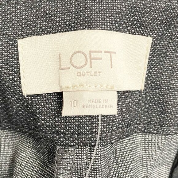 NWT LOFT Tweed Dress Pants Brown Gray Stretch Tweed Retro Trousers Size 10 NEW - Picture 10 of 13
